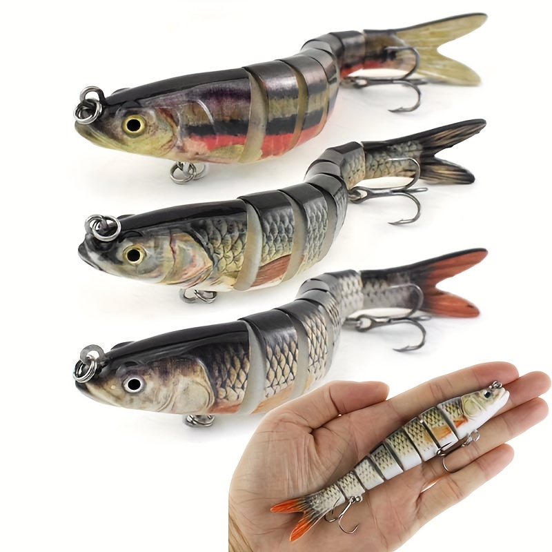 3pcs Multi Section Fishing Lure With Hook Artificial Swim - Temu