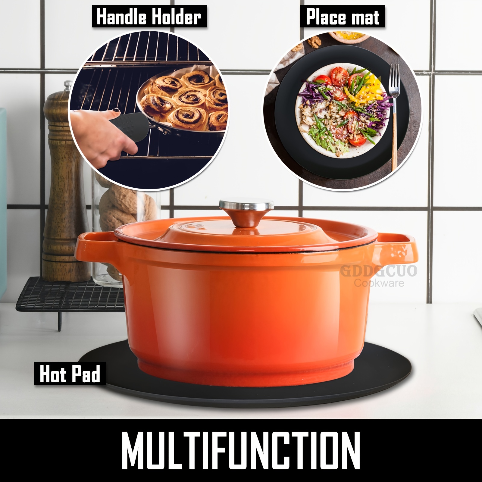 Multi-use Silicone Non-Slip Microwave food Cover & Mat, Dishwasher-Safe,  BPA-Free Silicone Collapsible Microwave Splatter Cover for Food, Silicone  Trivet, Pot Holders, Drying, Baking, Place Mat, Utensils Rest for Kitchen  Counter, Home Apartment