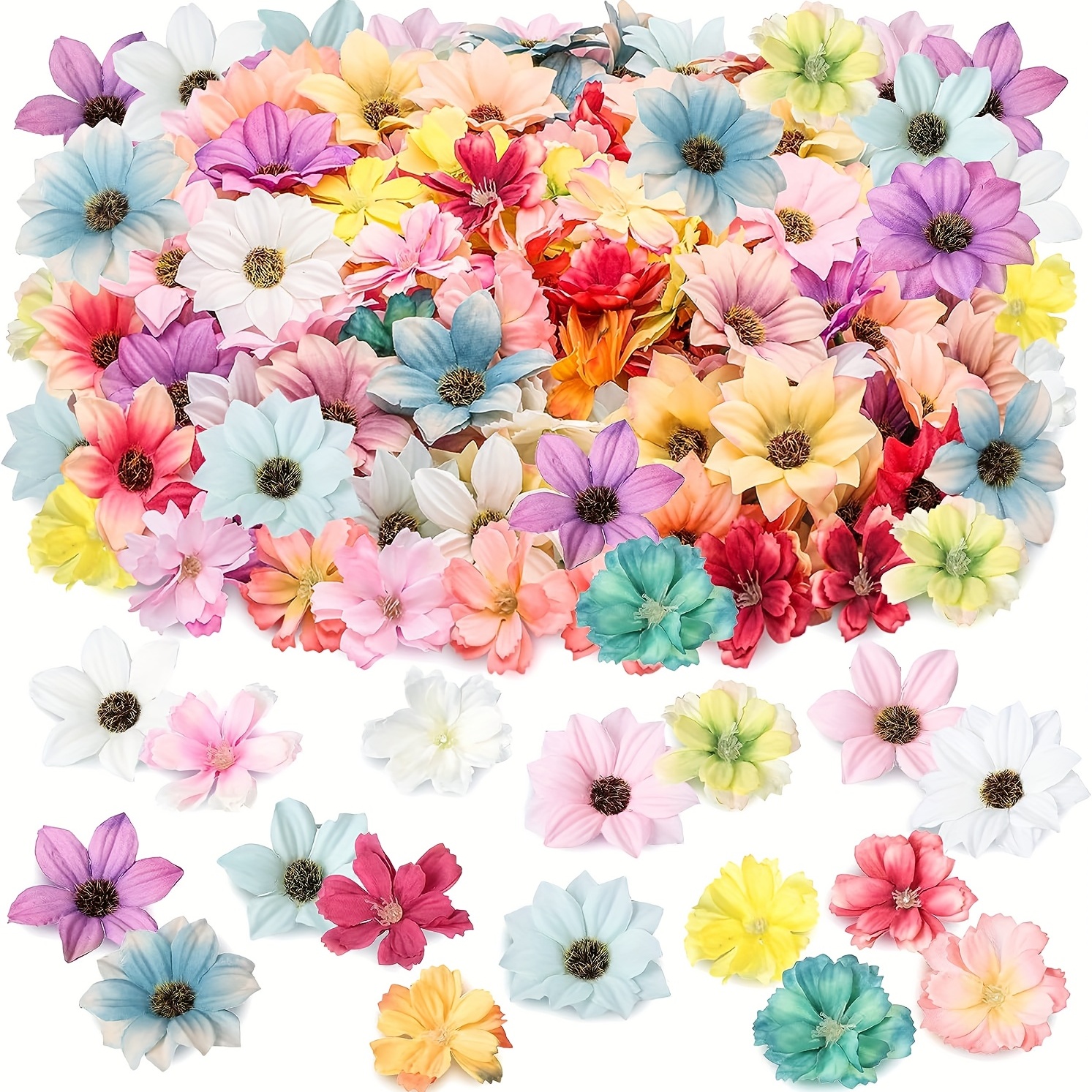 Mini Fake Flowers For Crafts Multicolor Small Daisy Flower - Temu