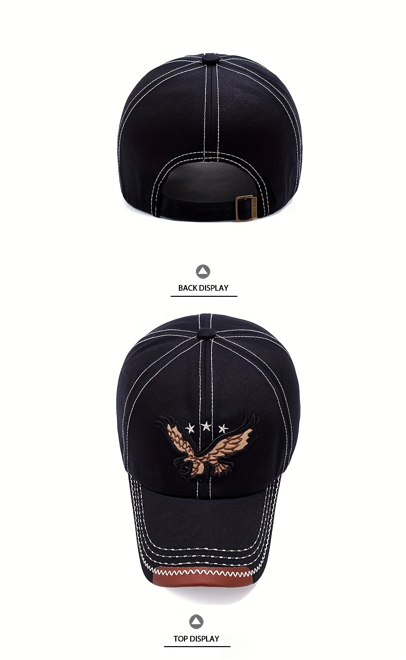 1pc Unisex Sunshade Breathable Baseball Cap With Eagle Embroidery For Outdoor Sport, Ideal choice for Gifts details 7