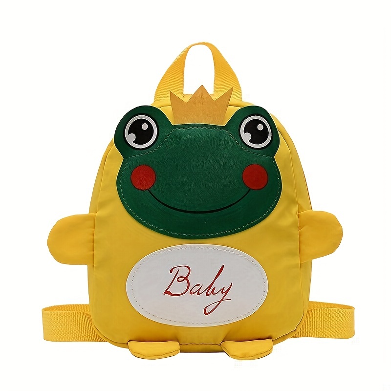 Kids Cartoon Frog Backpack With Traction Rope