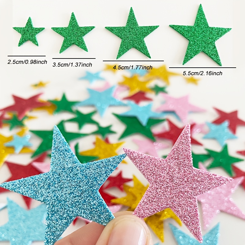 100PCS New Christmas Tree Glitter Foam Stickers Craft Supplies Kids Xmas  Party Decoration DIY Early Learning Educational Toys