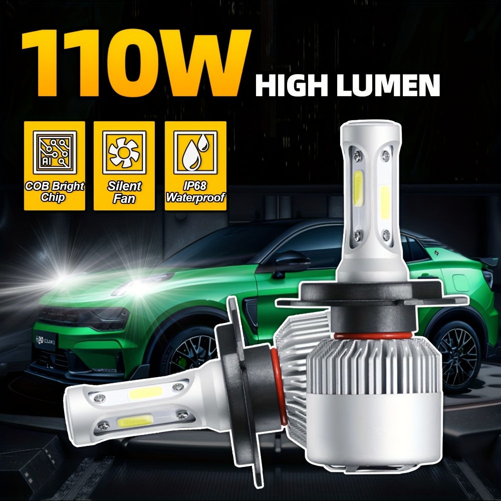 1Pcs 12V H4 LED 100W Xenon 4300K Halogen Car Head Light Lamp
