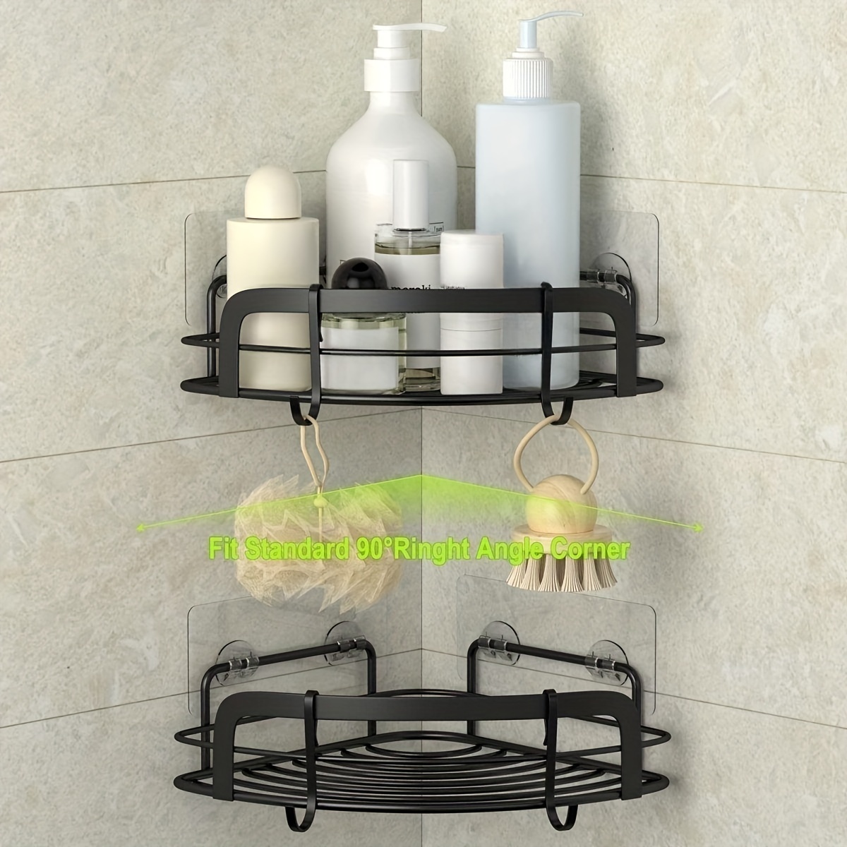 stusgo Corner Shower Caddy, Shower Shelf, Adhesive Shower Wall