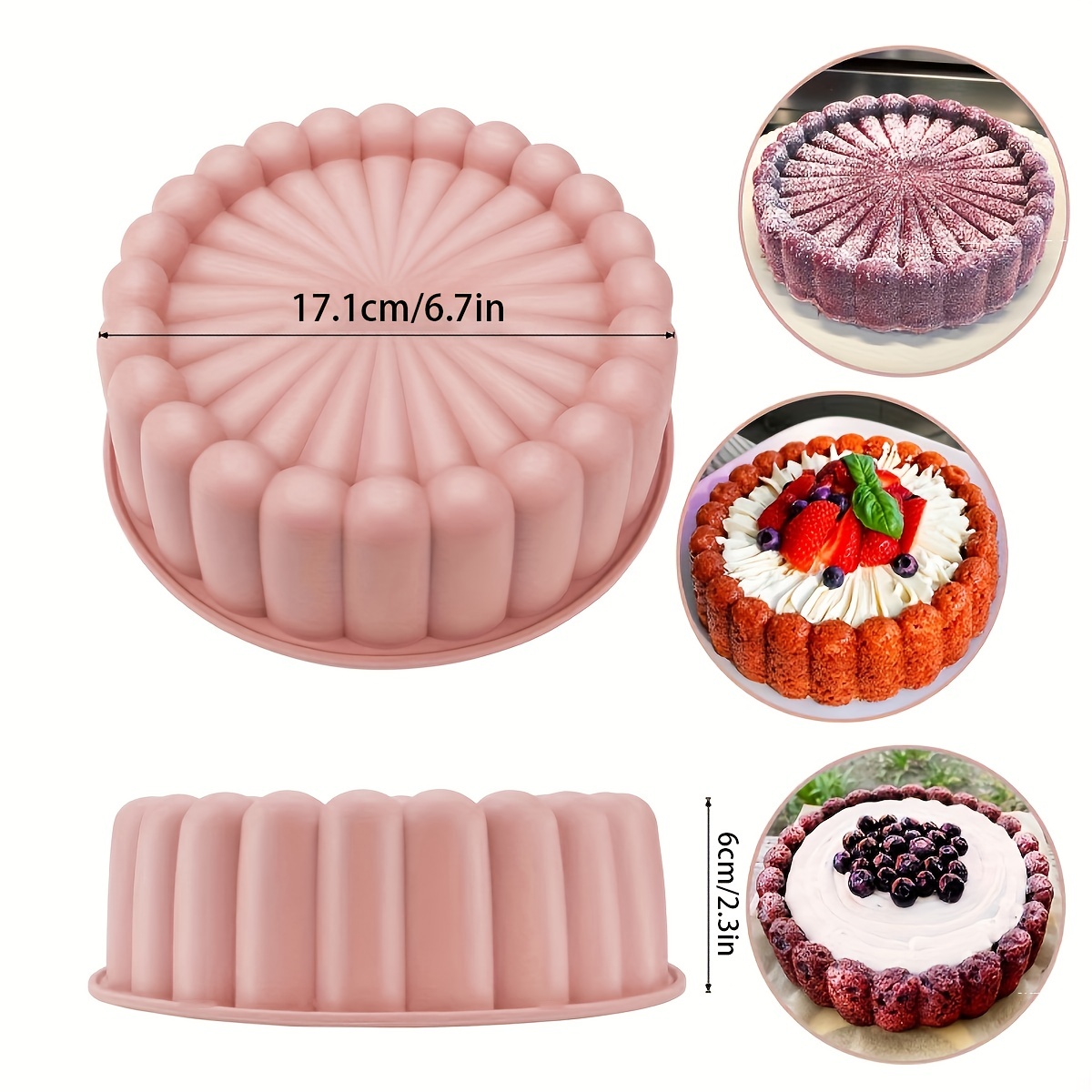 1pc non stick silicone round cake mold   flexible baking tool   for weddings birthdays more details 6