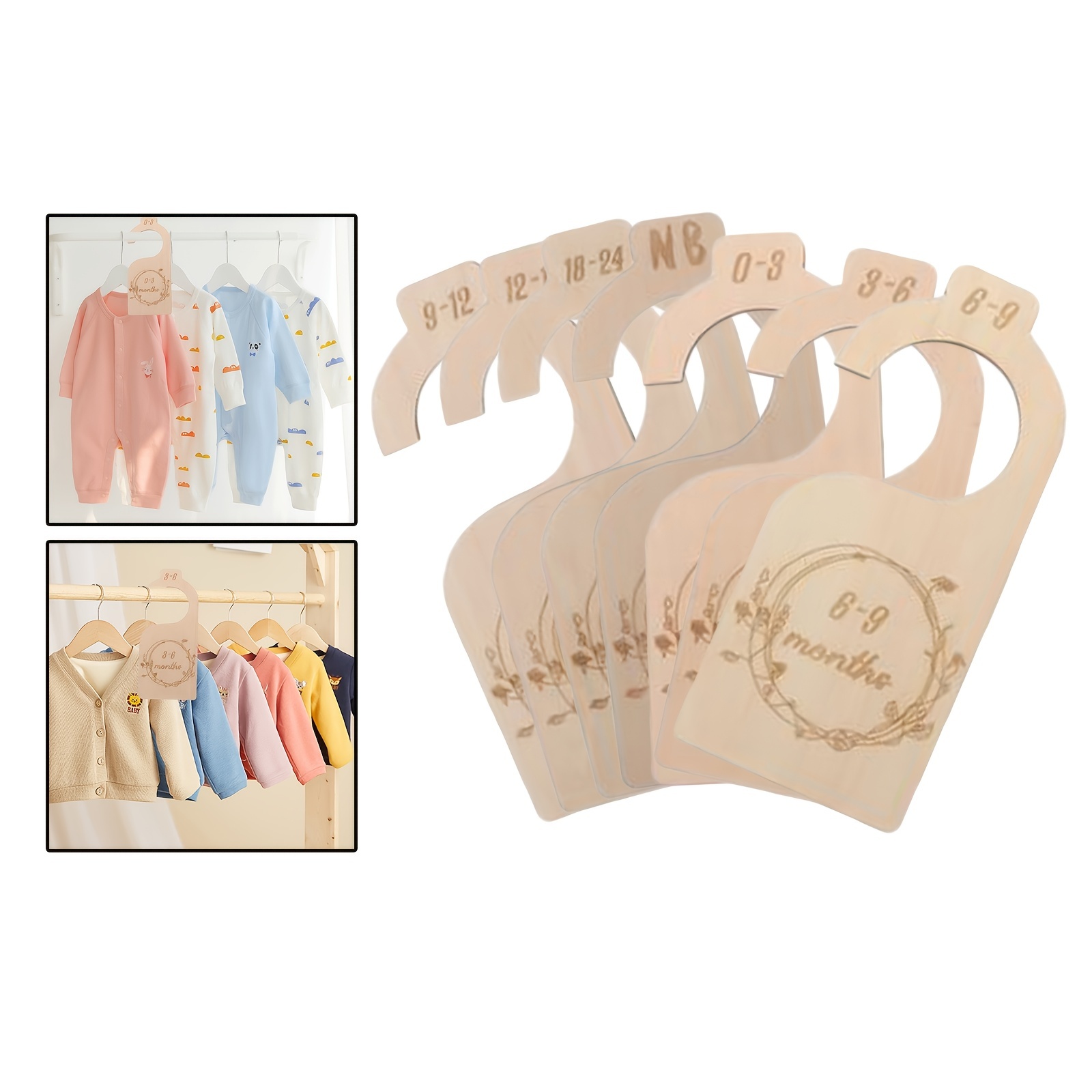 Wooden Baby Hanging Closet Dividers for Nursery Wardrobe – Living