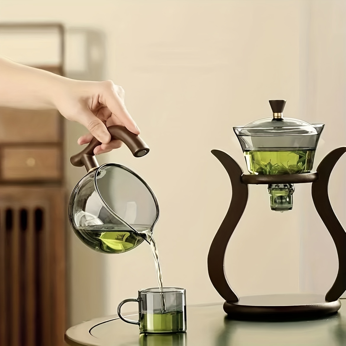 YUEMING Teiera in vetro, teiera e set da tè Teiera a strisce