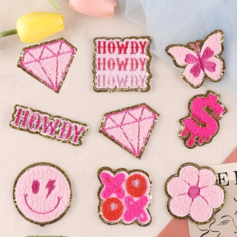 A-Z Pink Edged Sequin English Letter Combination Patch Embroidered