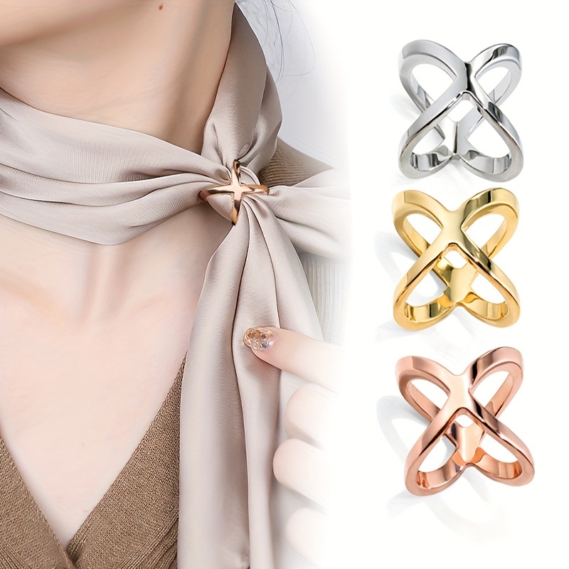 9pc/set Hollow Round Corner Buckle Scarf Buckle Clothings Accessories