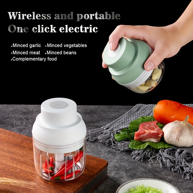 Electric Vegetable Chopper 3 Blades Garlic Crusher Mini Wireless Food  Chopper, Usb Rechargeable Meat Grinder For Garlic Chili Onion Celery  (white/green/blue) Kitchen Gadgets - Temu