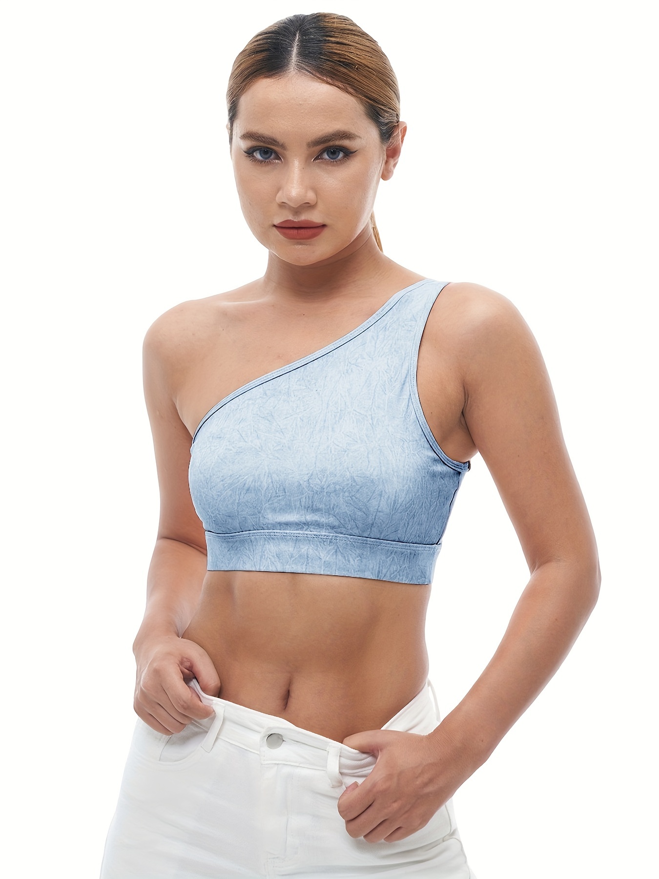 Women's Fitness Sports Tank Top Quick Drying Slant Shoulder - Temu