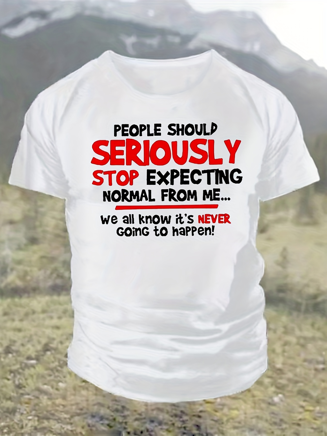 Men's Short-sleeved T-shirt Simple English