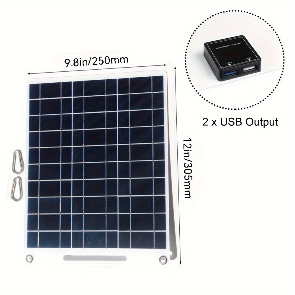 Panel Solar plegable impermeable, cargador Solar portátil de 5V, 50W, 2A,  salida USB, para exteriores, camping, senderismo Fivean unisex