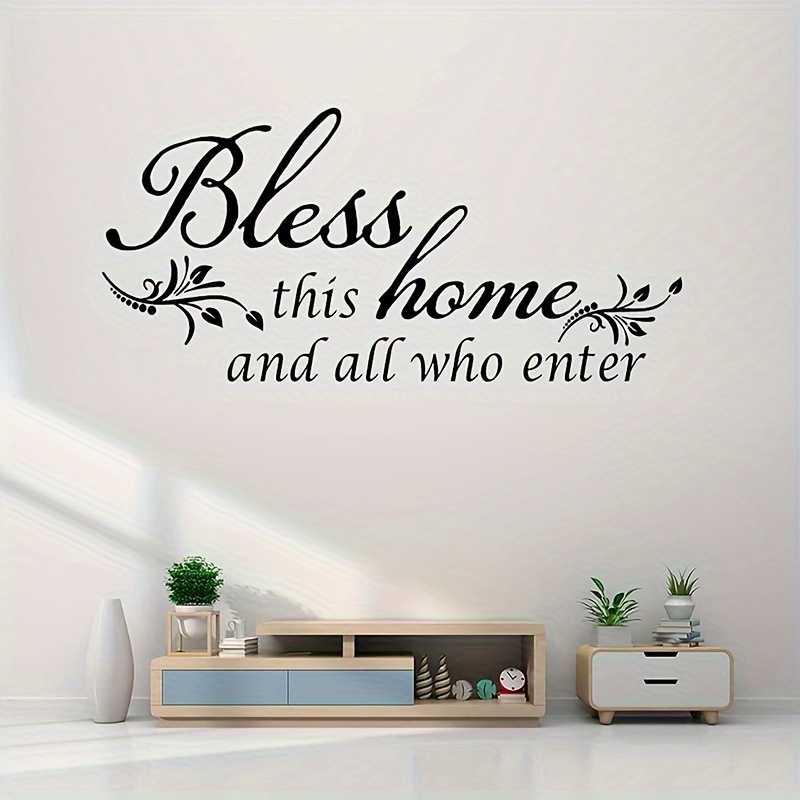 

1pc Creative Wall Sticker, Bless Words Self-adhesive Wall Stickers, Bedroom Entryway Living Room Porch Home Decoration Wall Stickers, Removable Stickers, Wall Decor Decals