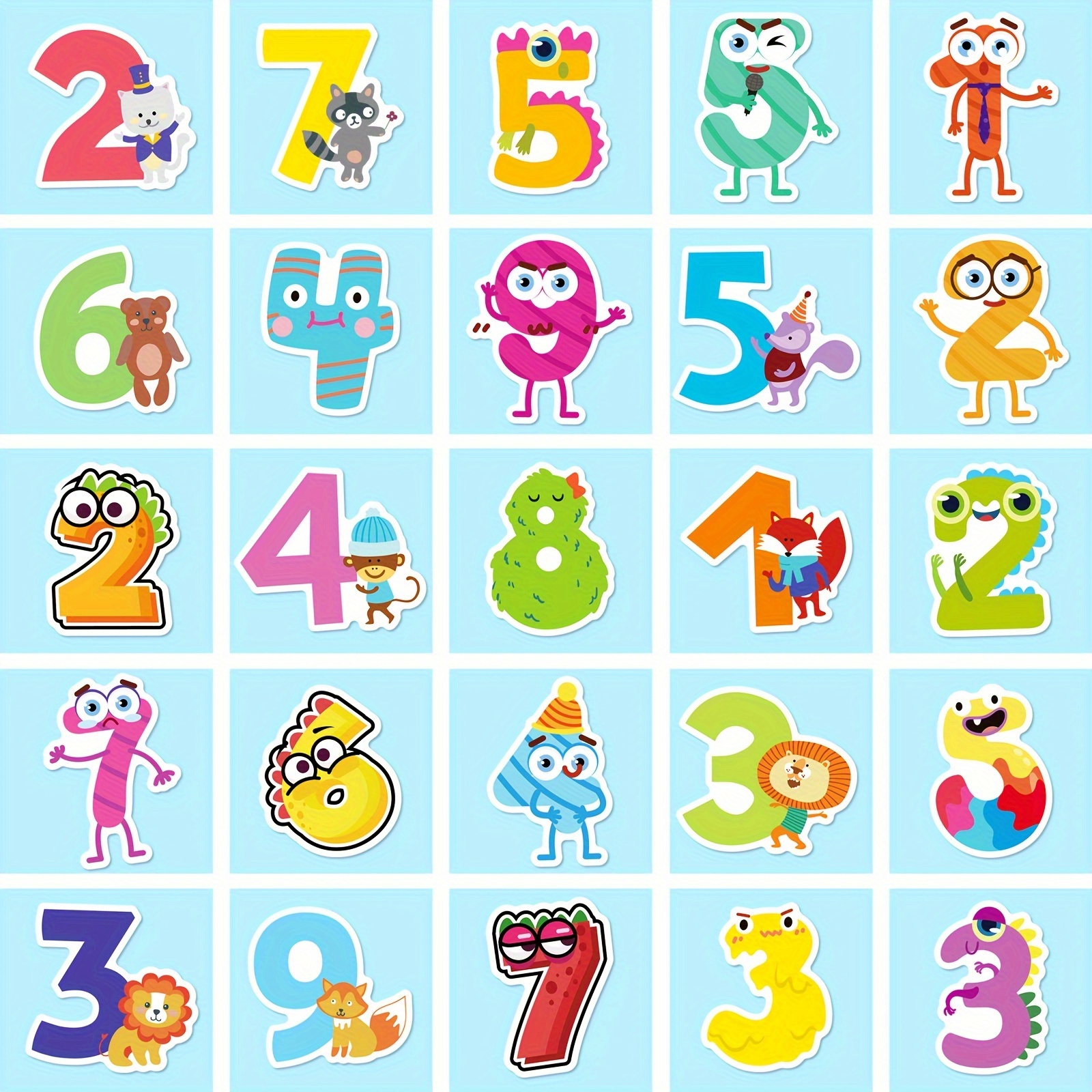 100pcs Mixed Letter Series Stickers, Cartoon Arabic Letter