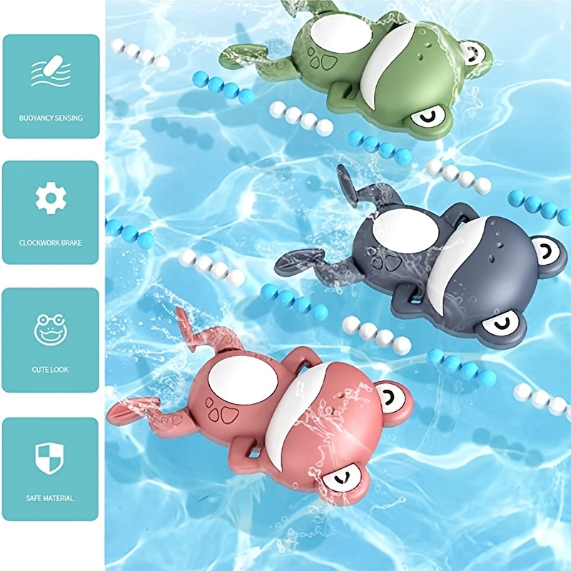 Bath Toys Kids Fun Baby Shower Toy Frog Swimming Water Play - Temu