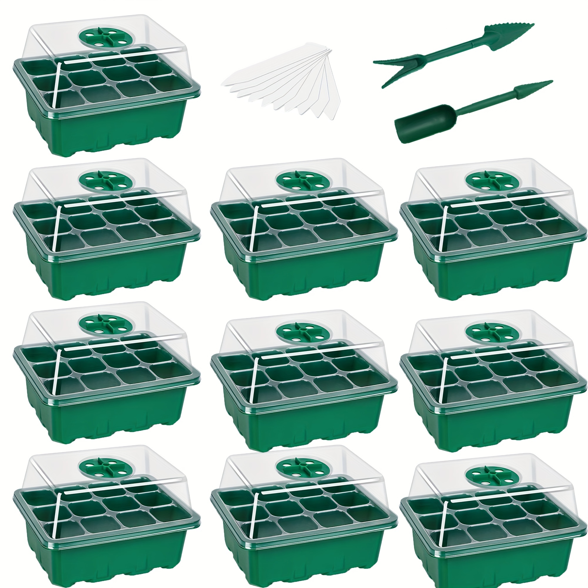 10pcs Seed Starter Tray Seedling Kits Plant Starter Kit With Adjustable ...