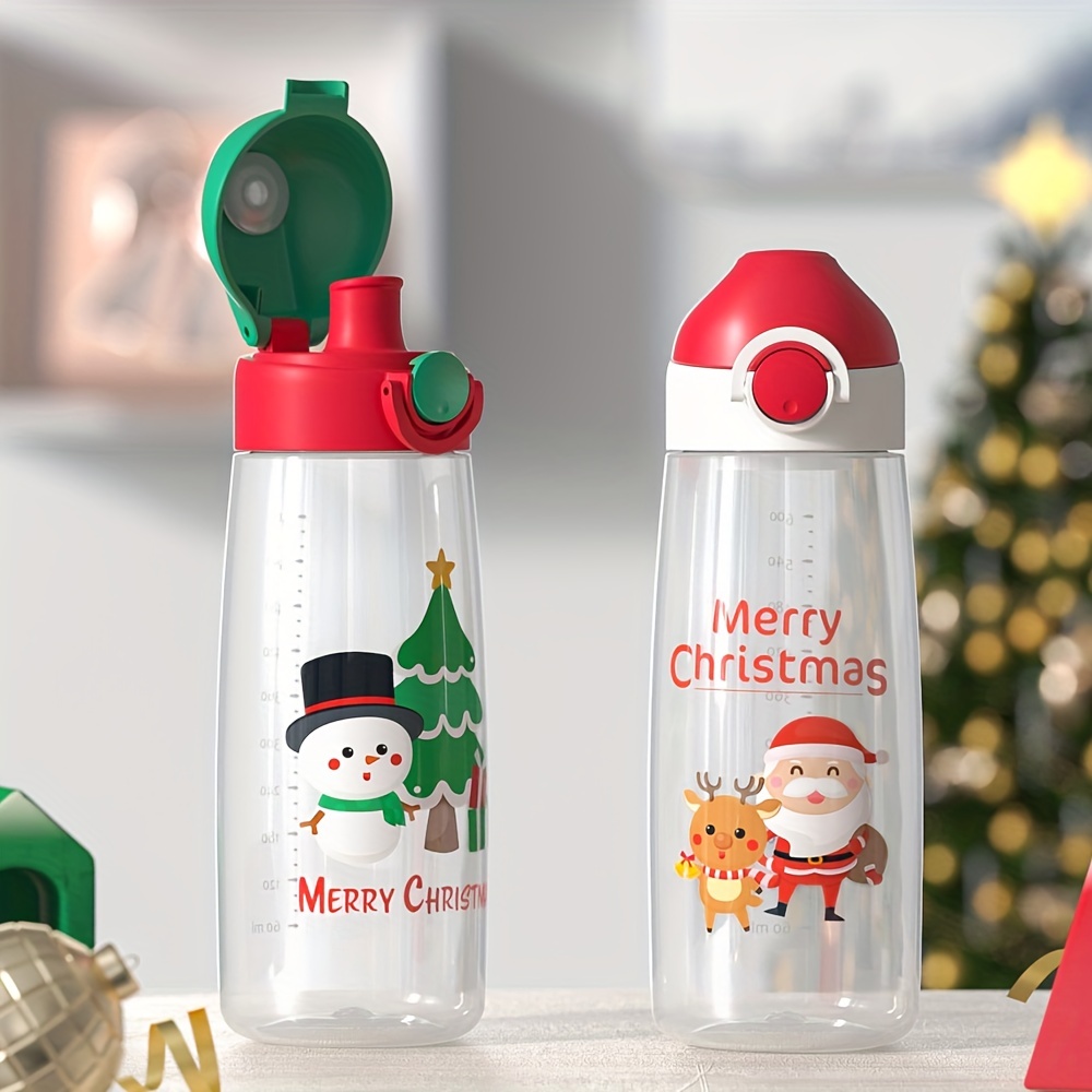 Christmas Sports Water Bottle Cute Xmas Tree Water Cups - Temu
