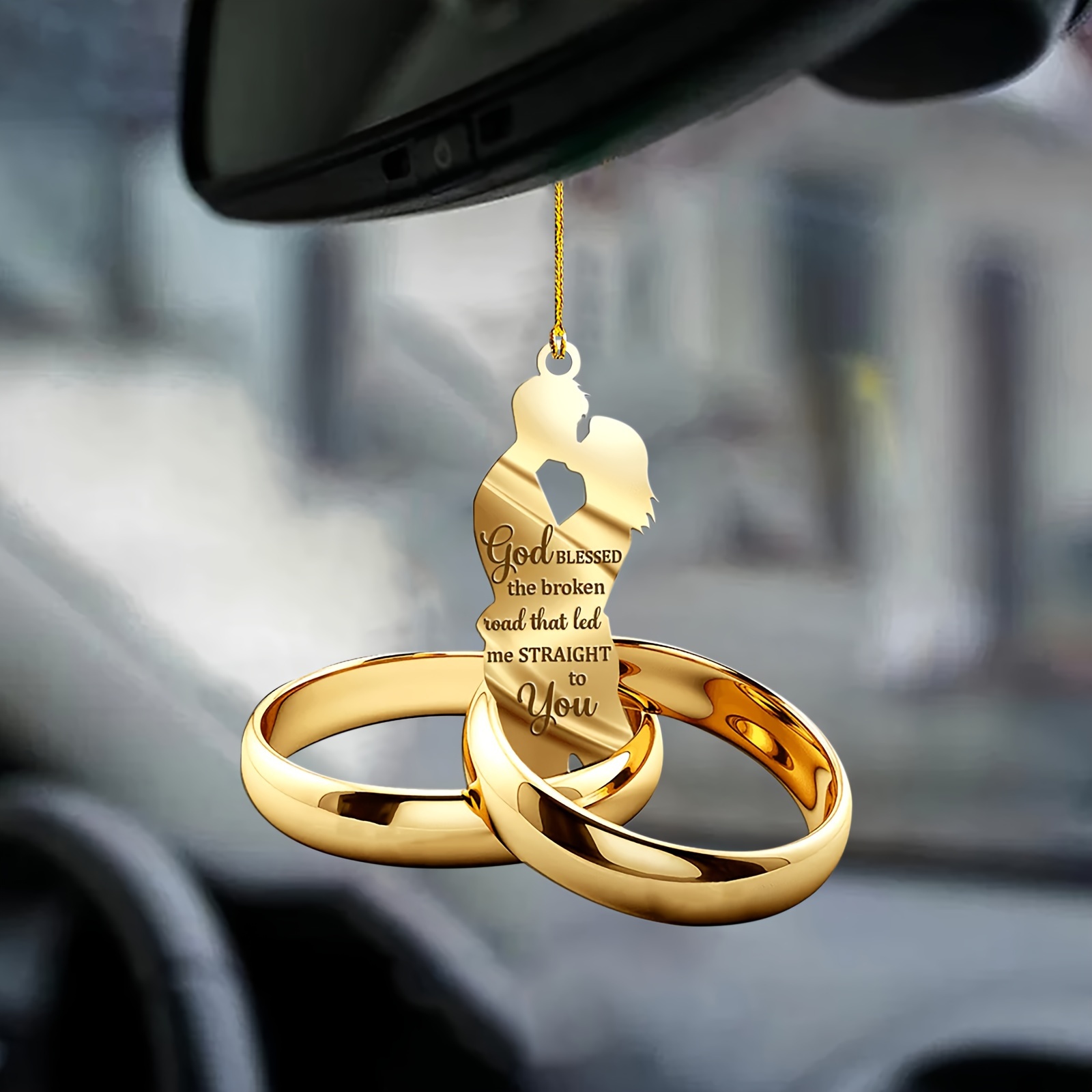 1pc couples kiss acrylic pendant 2d matching ring car rearview mirror pendant your exclusive backpack pendant exquisite car accessories details 0