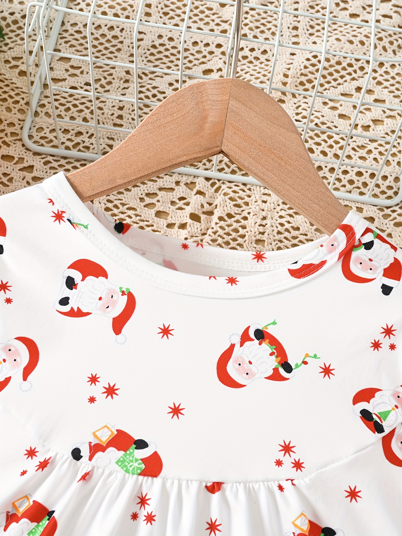 Kids Girls Snowflake Printed Full Length Fashion Christmas