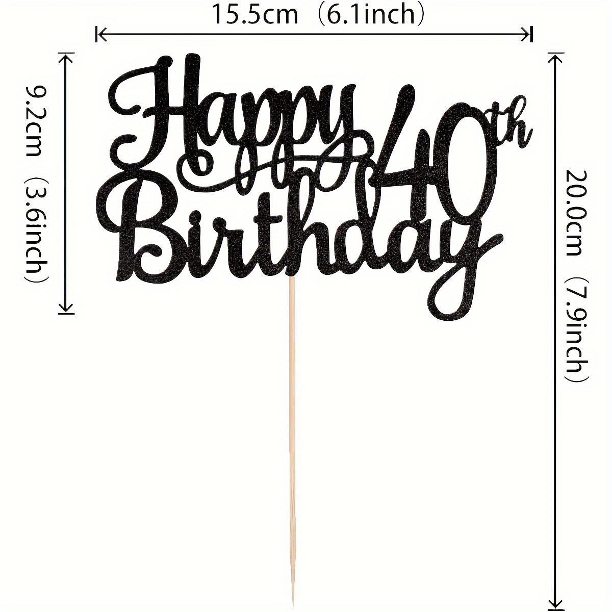 Decorazione Torta 40° Compleanno - Cake Topper Oro Rosa Con Stelle, Cuori E Palloncini - Foto 9