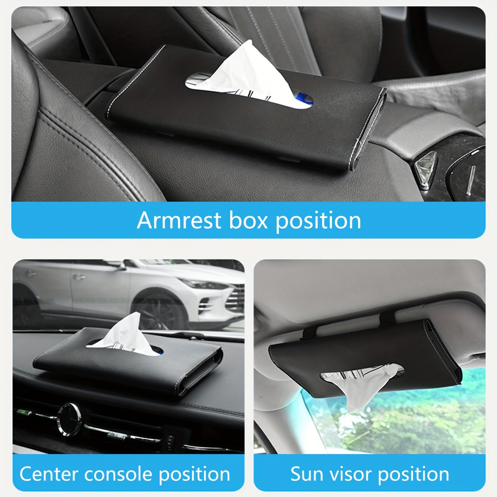 SIMPLYAUTO Luxury Car Sun Visor Tissue Box Holder Sun Visor Napkin