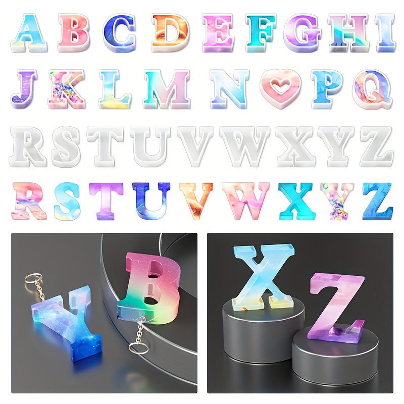 Set di 2 silicone lettere arabe alfabeto numero stampo lettera fai da te  fondente stampo resina fusione stampi Kit art strumenti artigianali