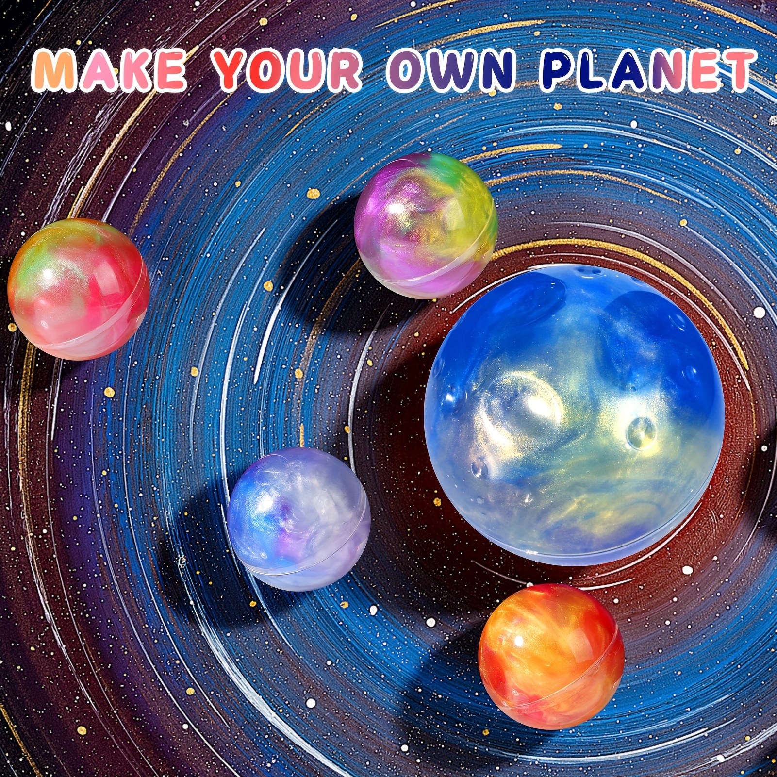 Planets Starry Slime Kit Planets Balls Diy Starry Slime - Temu