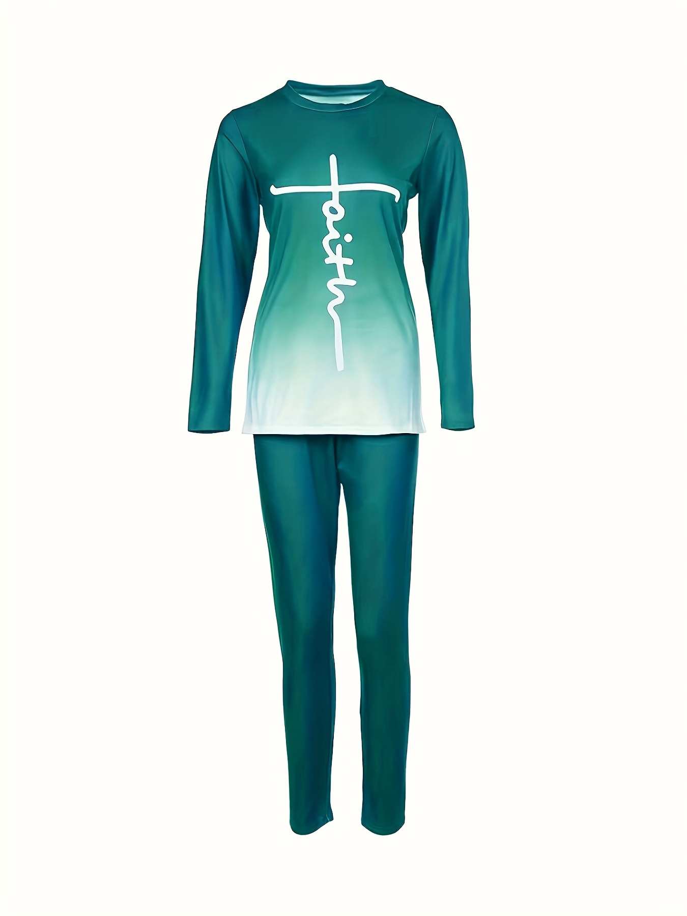 Gradient Long Sleeve T shirt & Skinny Pants Set