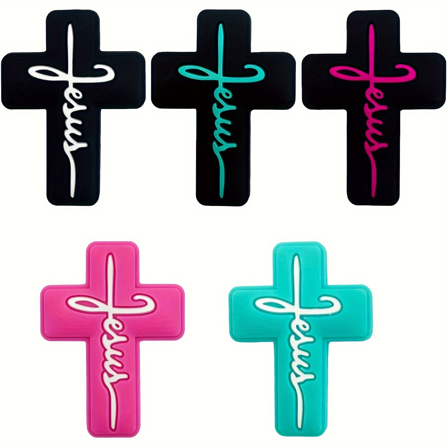 20Pcs Silicone Silicone Focal Beads Cross Beads for Pens Necklace