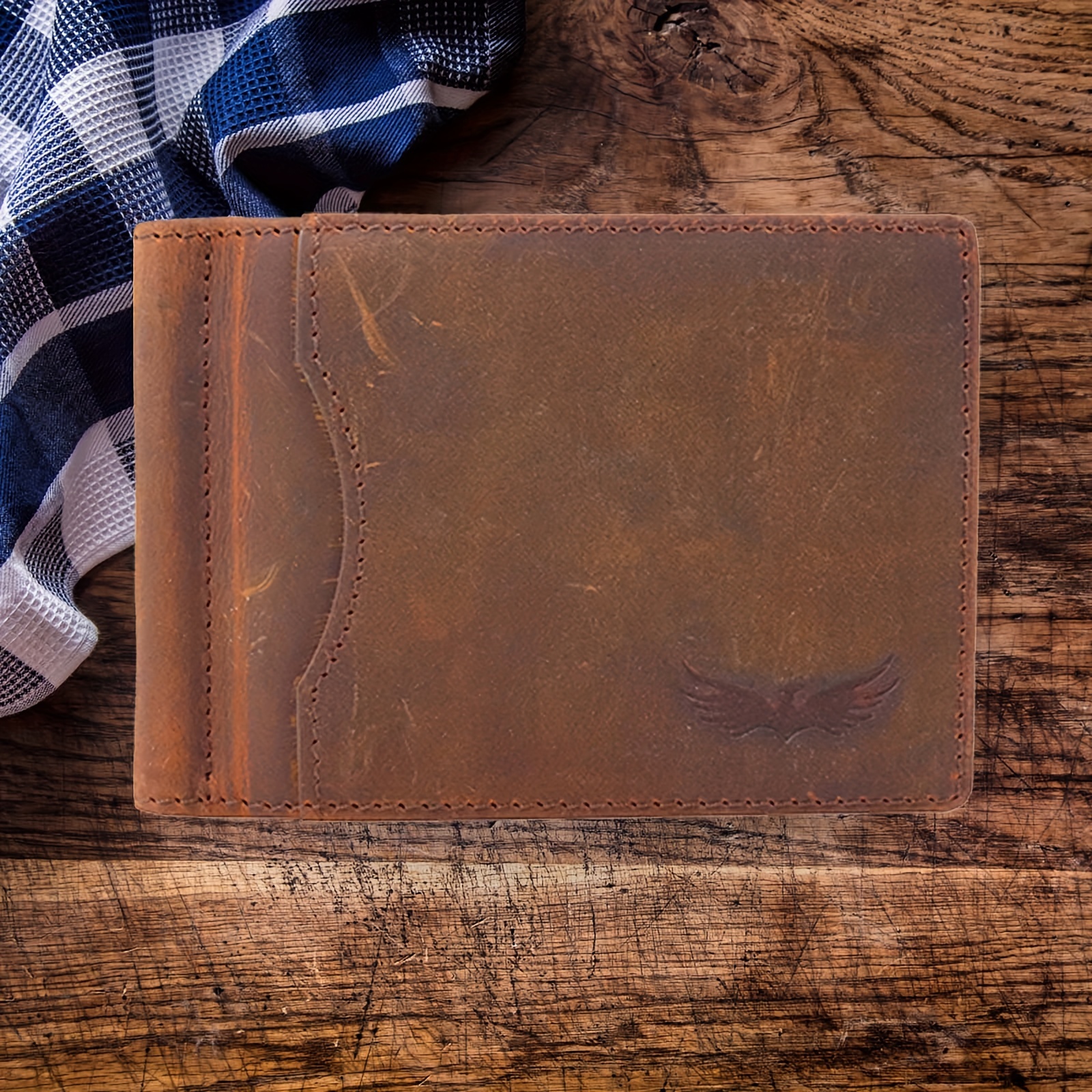 

1pc Men's Genuine Leather Wallet, Rfid Anti-theft Scanning Wallet, Zipper Coin Purse Bi-fold Wallet
