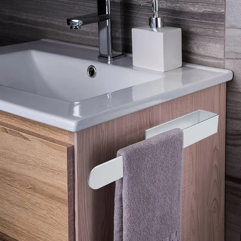 self stainless steel towel rail 23 6 x 37 4 matte black no drill wall holder for bathroom kitchen ideal for hanging towels towel rack modern towel holder durable towel rack Product details 12
