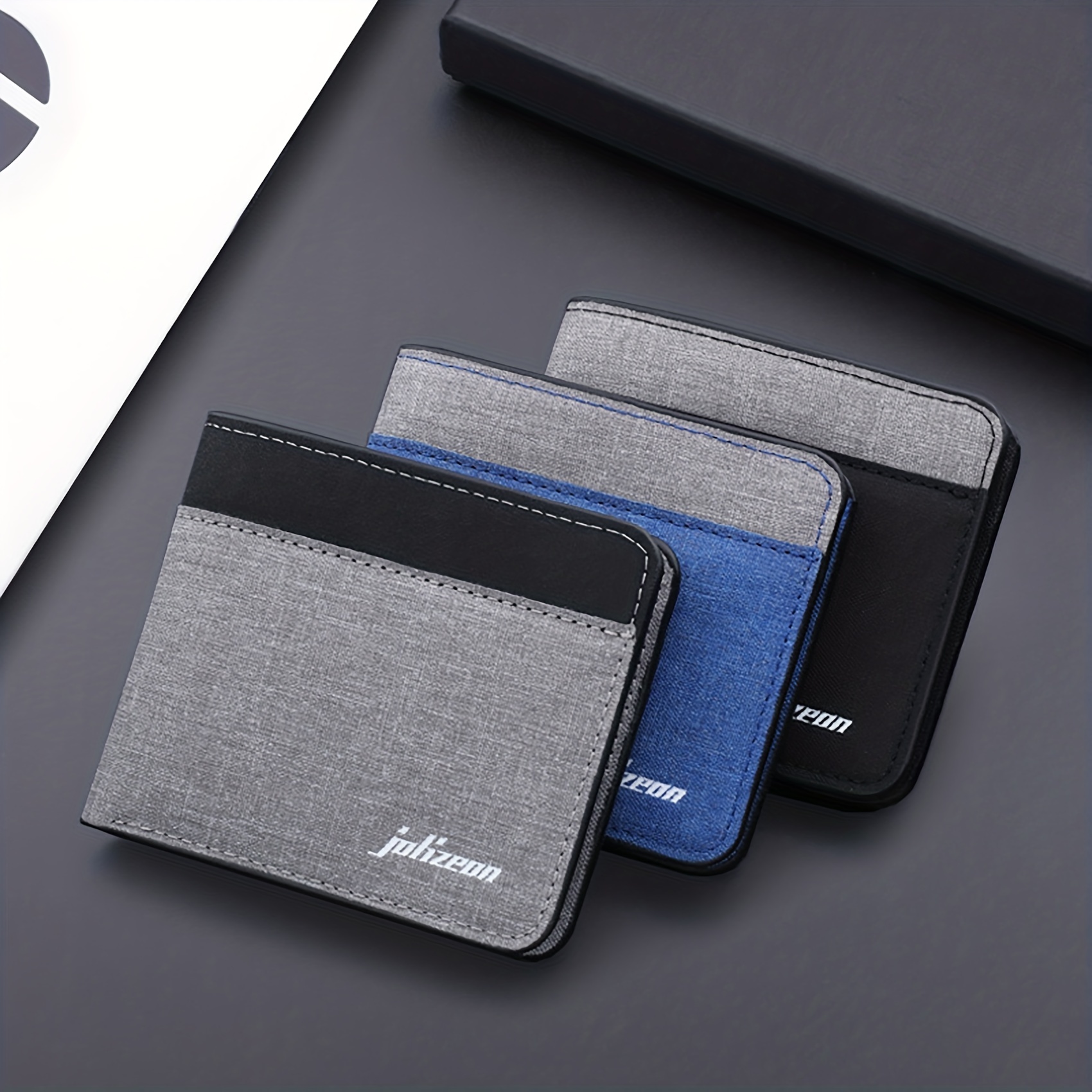 Men's Canvas Short Wallet Splicing Contrast Wallet