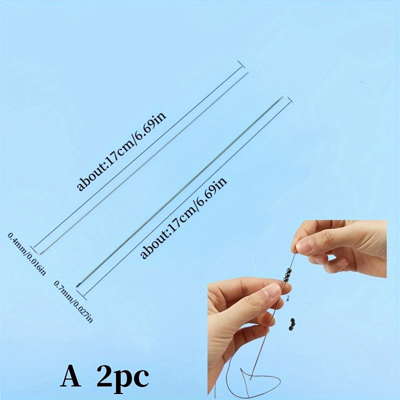Handmade Jewelry Additions With Steel Needles, Long And Thin Beaded Leads, Side Threaded Hooks And Beads For Daily Use Needles, 2pcs Beaded Needles