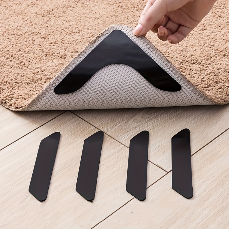 Grippers For Rugs, Non Slip Rug Pads For Hardwood Floors And Tiles,  Reusable And Washable Rug Tape For Area Rugs, Dual Sided Adhesive Rug Pad  Gripper Keep Corners Flat(black) - Temu