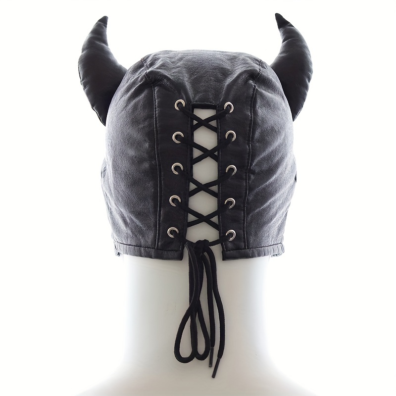 1 Piece Men's Sexy Horn Shaped Drawstring Adjustable Mask - Solid, Slightly Stretchy, Gay Pleasure Accessory for Men - Perfect for Role-Playing, Cosplay, and Intimate Moments