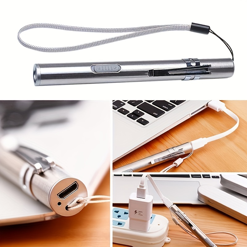 Linterna médica recargable por USB, bolígrafo práctico de enfermería, Mini  lámpara de antorcha LED con Clip