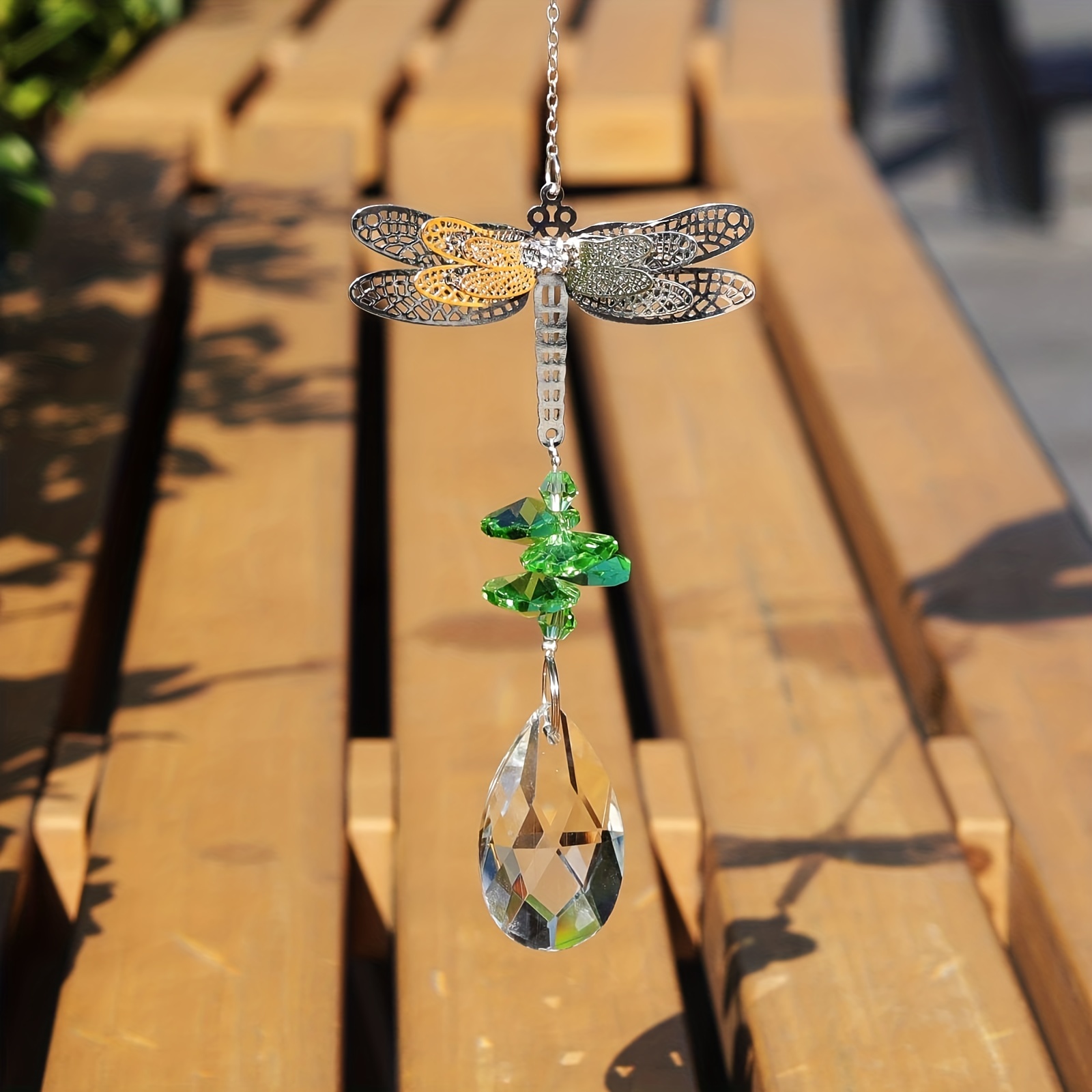 Dragonfly Crystal Pendant Colorful Hanging Ornament