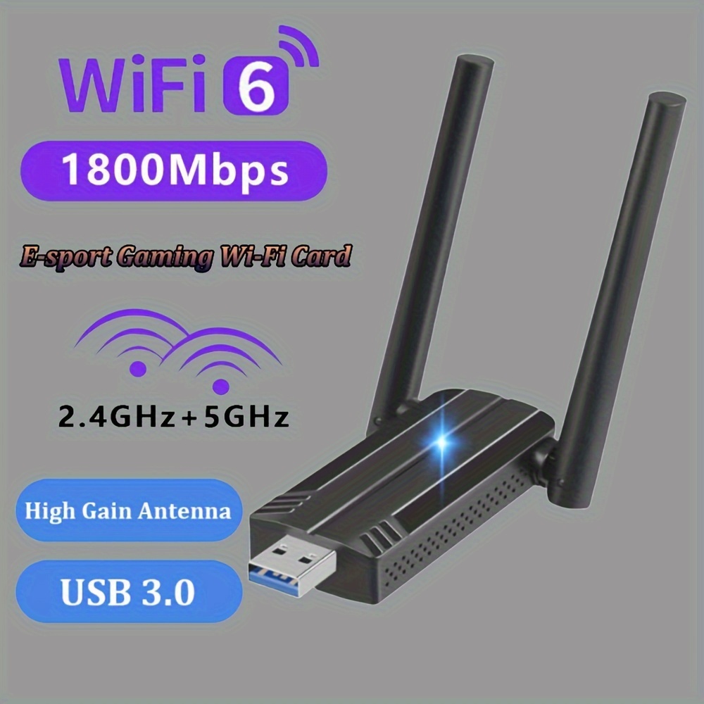 Adaptateur WiFi 6E USB 3.0, Adaptateur réseau sans Fil 3000Mbps avec Triple  Bande 2.4G 5G 6G, dongle USB WiFi Adaptateur WiFi USB 3.0 pour PC de  Bureau, pour Windows 11/10 : : Informatique
