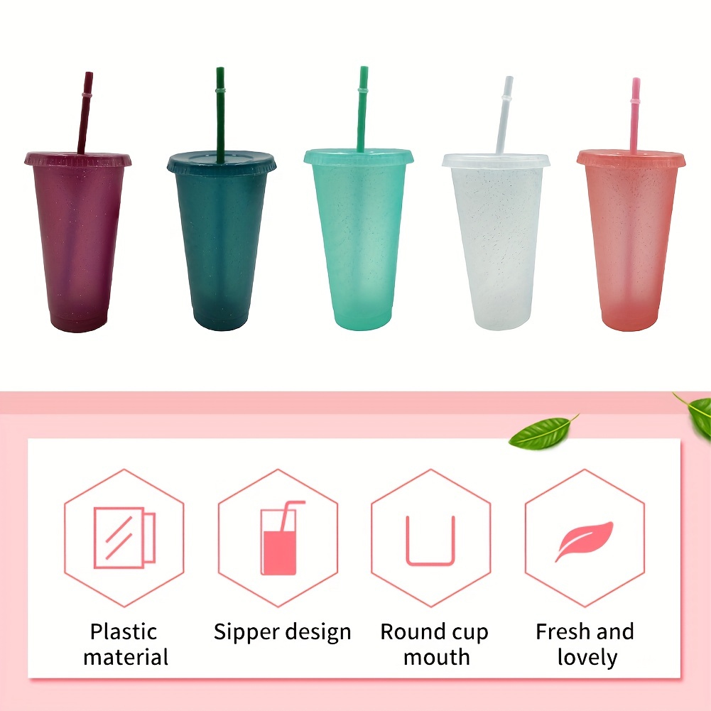 Codream Tumblers with Lids (4 pack) 24oz Colored Reusable Cups with Lids  and Straws