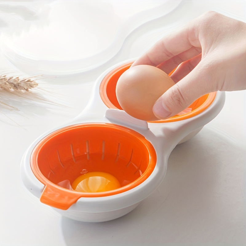 Microwave Egg Poacher, Draining Egg Boiler, Microwave Egg Cooker For 2 Eggs,  Kitchen Gadgets, Kitchen Stuff, Kitchen Accessories, Home Kitchen Items -  Temu