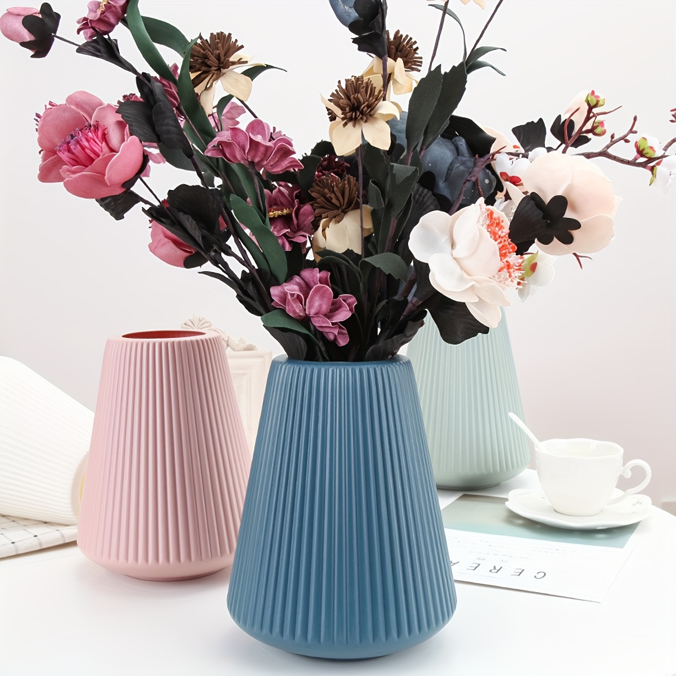 Vaso in ceramica nordica Vaso dorato Disposizione di fiori a bocca grande  Soggiorno Decorazione artigianale Vaso di fiori secchi Vaso di fiori con  bocca di pesce acquista in modo economico — spedizione