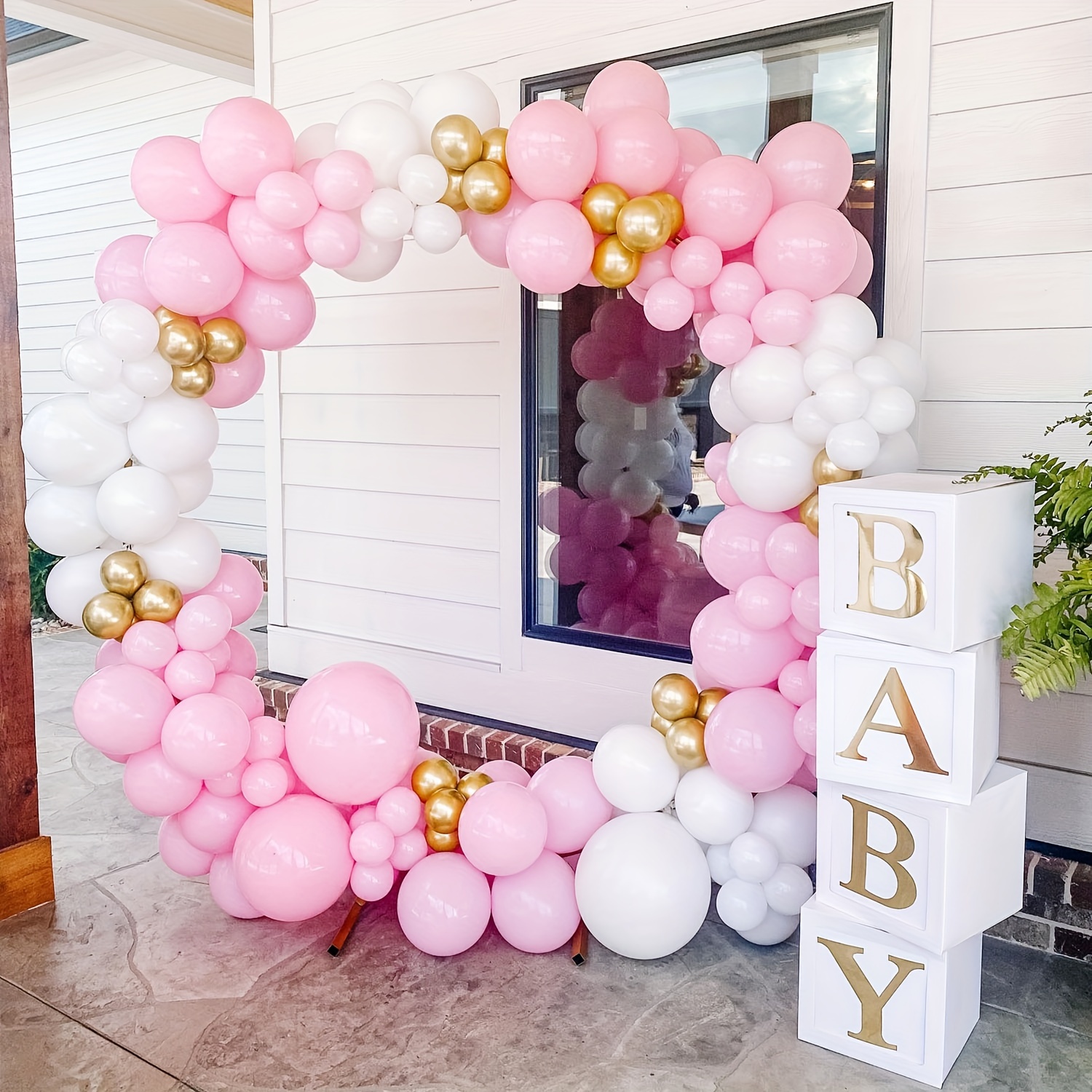 Beliueyes Rose Gold Balloon Garland Kit 148PCS, Pink White Balloon Arch for  Bridal Wedding Birthday Baby Shower Anniversary Party Decor Background