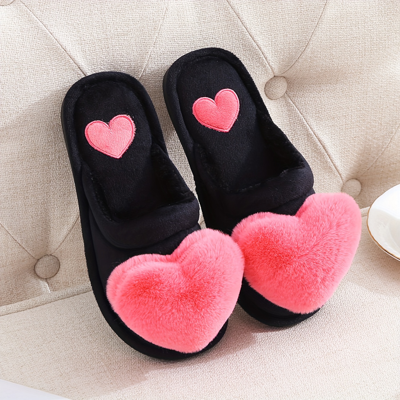 Pink on sale heart slippers