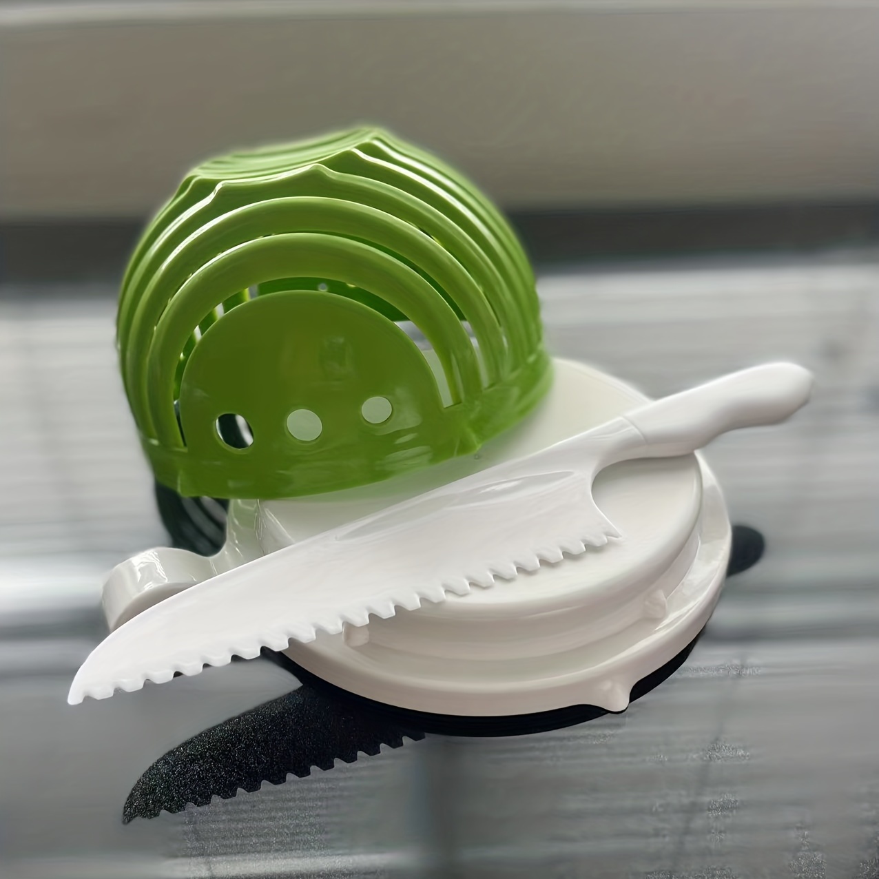 Salad Chopper, Double Layer Rotatable Salad Cutter Bowl, Multi