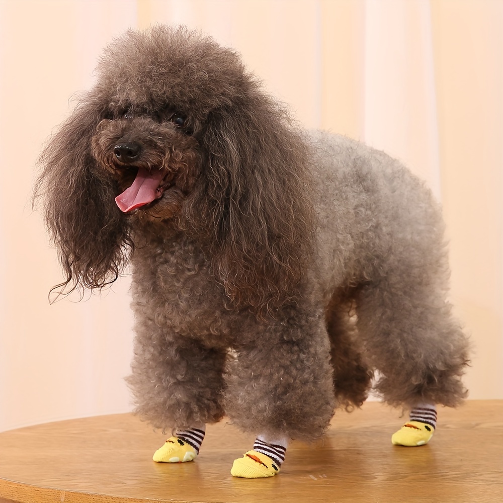 4pcs Pet Paw Protection Dog Socks For Toy Dogs, Small Dogs And Cat, Non-slip Pet Socks Christmas Pet Gift