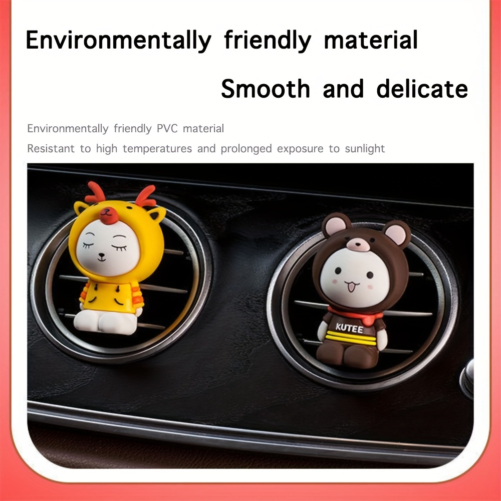 Wovilon Kreative Nette Spielzeugauto Outlet Aromatherapie Nette Cartoon  Auto Parfüm Auto Dekoration（Including 3 Aromatherapy Tablets）