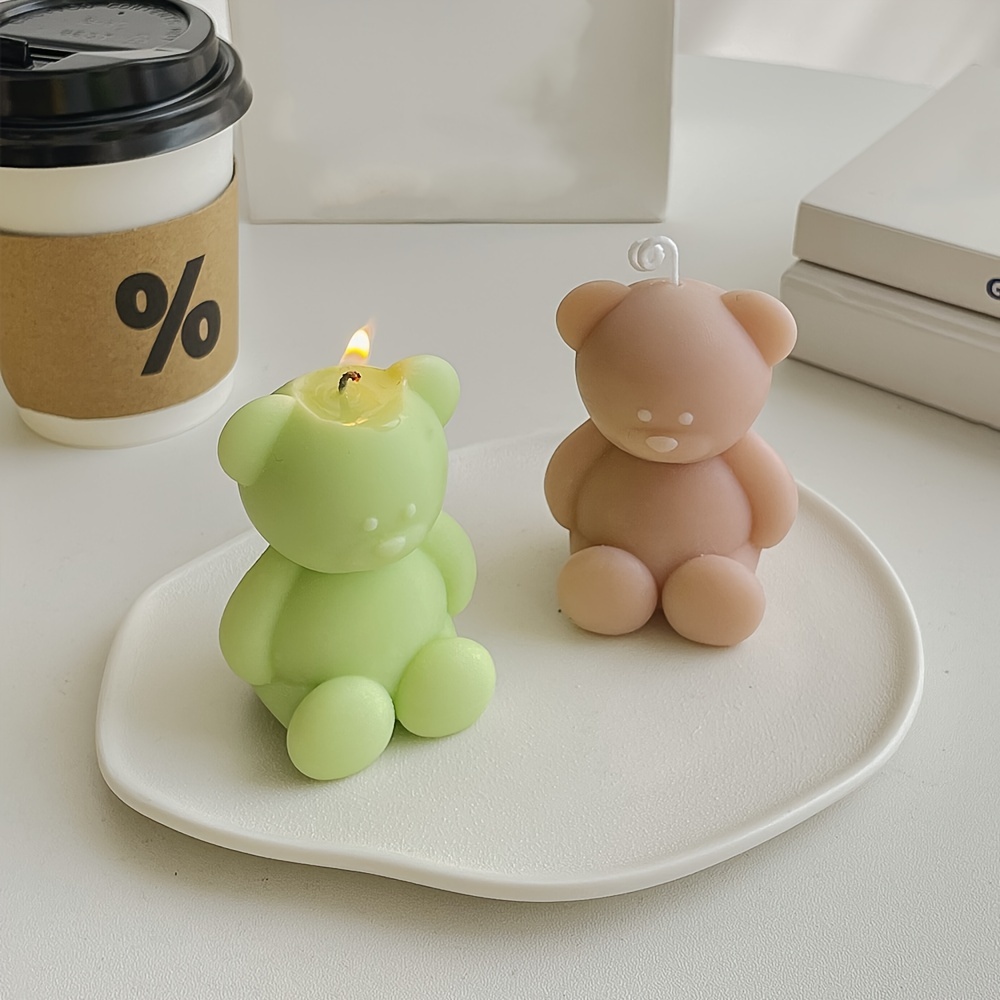 Cute Bear Candle Molds 3d Chubby Bear Silicone Mold Soap - Temu