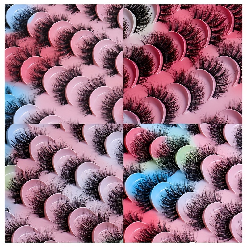 20 Pairs 3D Mink False Eyelashes Thick Volume Messy Curly Faux Lashes Packs