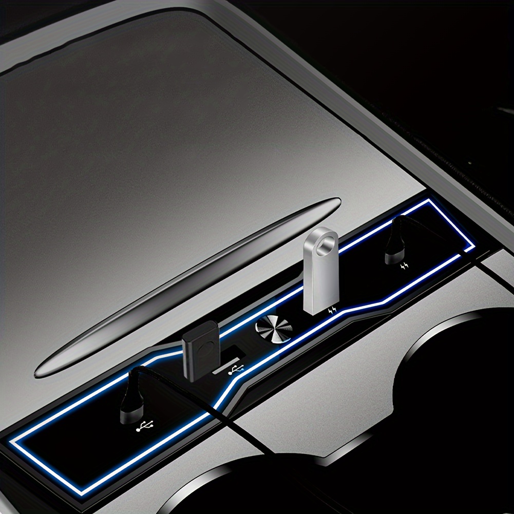 1X FIT For Tesla USB Hub 4 In 1 Docking Station Glove Box